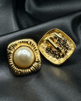 Vintage Pearl Square Earrings