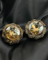Crystal Stud Earrings gold