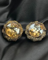 Crystal Stud Earrings gold