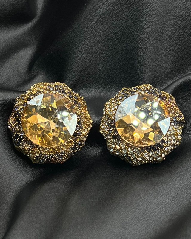 Crystal Stud Earrings gold