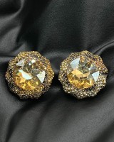 Crystal Stud Earrings gold
