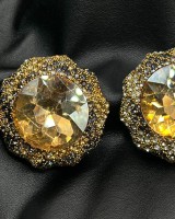 Crystal Stud Earrings gold