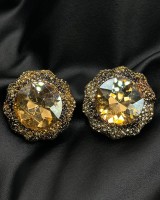 Crystal Stud Earrings gold