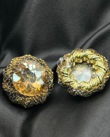 Crystal Stud Earrings gold