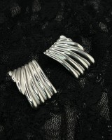 Folded Wave Earrings Silver