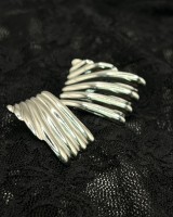 Folded Wave Earrings Silver