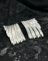 Folded Wave Earrings Silver