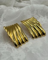 Folded Wave Earrings Gold