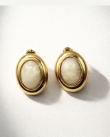 Oval Marble Earrings