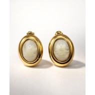 Oval Marble Earrings