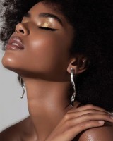 Silver Wavy Long Bar Earrings