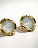 Gold Orb Resin Studs mint