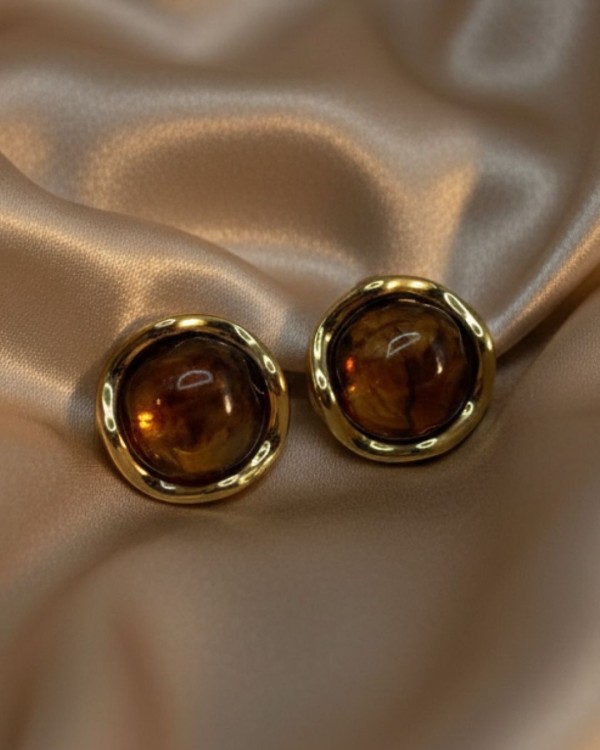 Gold Orb Resin Studs mint