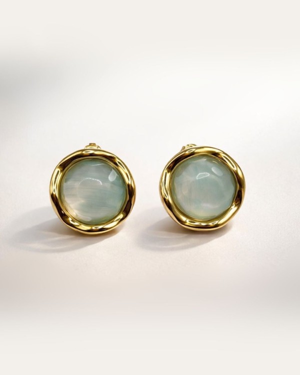 Gold Orb Resin Studs mint