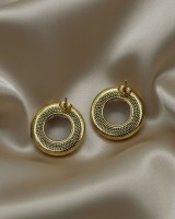 Gold Orb Resin Studs Pearl White