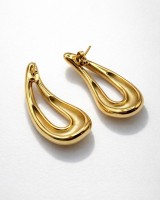 Gold Drop Curve Earrings