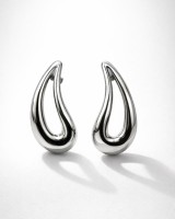 Silver Drop Curve Earrings