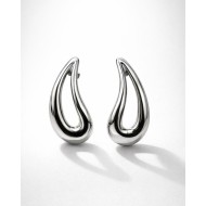 Silver Drop Curve Earrings