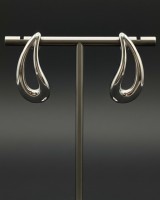 Silver Drop Curve Earrings