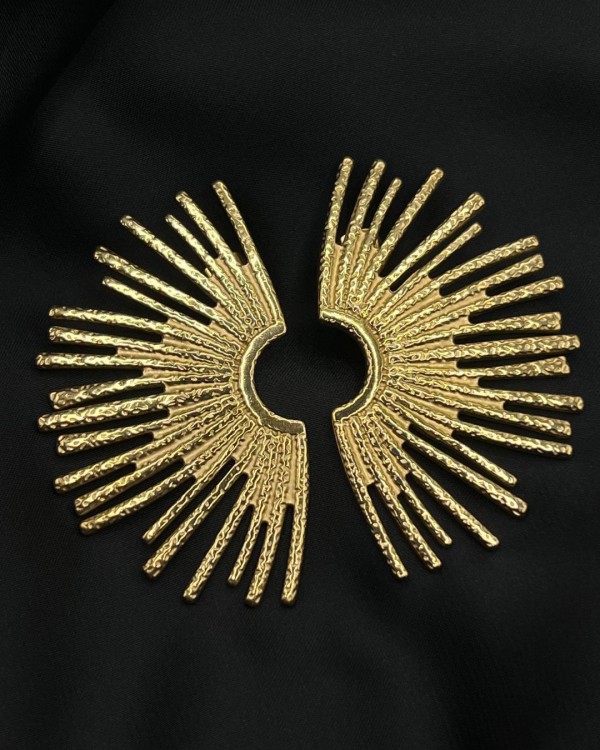 Sunburst Textured Earrings gold