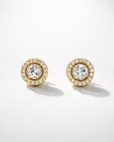 Gold Halo Stud Earrings