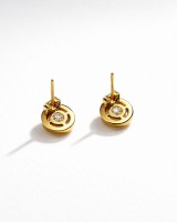Gold Halo Stud Earrings