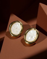 White Stone Stud Earrings