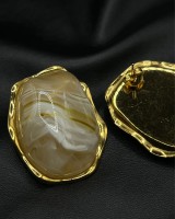 Ivory Marble Gloss Earrings