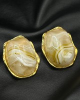 Ivory Marble Gloss Earrings