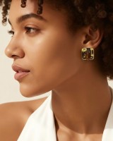 Amber Square Earrings