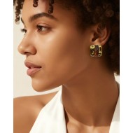 Amber Square Earrings