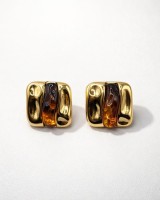 Amber Square Earrings