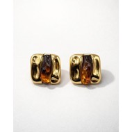 Amber Square Earrings