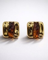 Amber Square Earrings