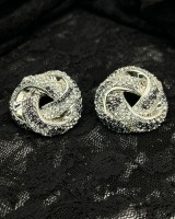 Crystal Knot Earrings Silver