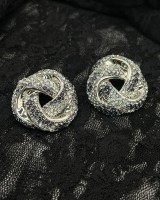 Crystal Knot Earrings Silver