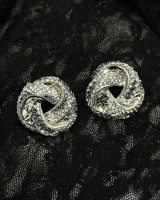 Crystal Knot Earrings Silver