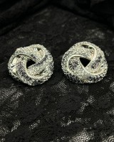 Crystal Knot Earrings Silver