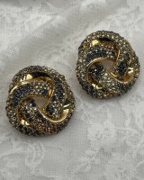 Crystal Knot Earrings Gold