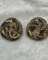 Crystal Knot Earrings Gold