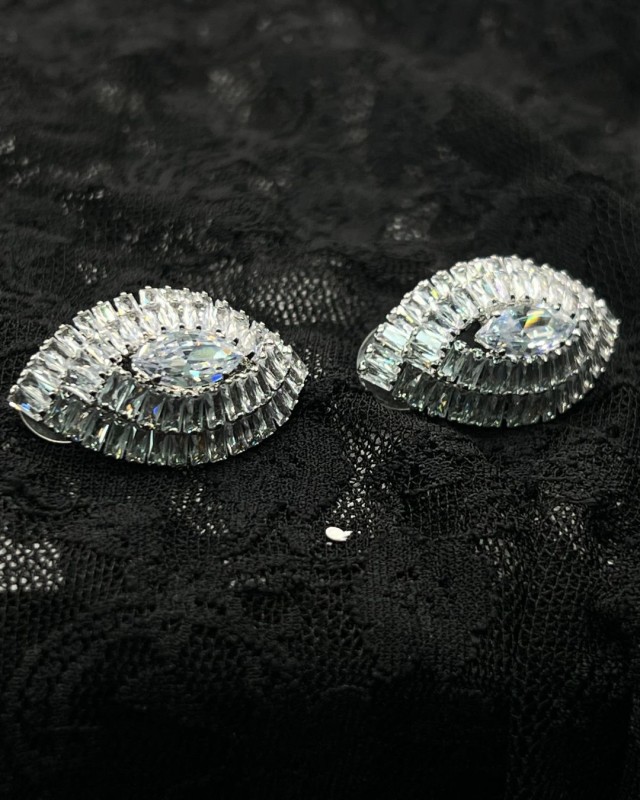 Marquise Shimmer Earrings silver