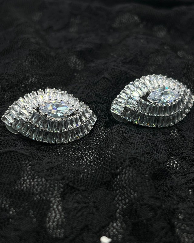 Marquise Shimmer Earrings silver
