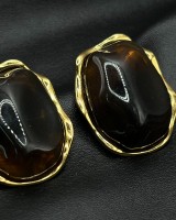 Brown Molten Gloss Earrings
