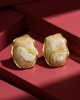 Ivory Marble Gloss Earrings