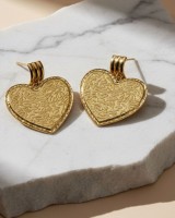 Marble Heart Earrings red