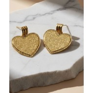 Marble Heart Earrings red