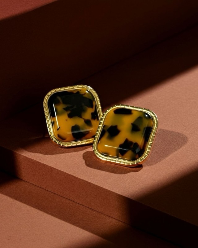 Square Tortoise Earrings
