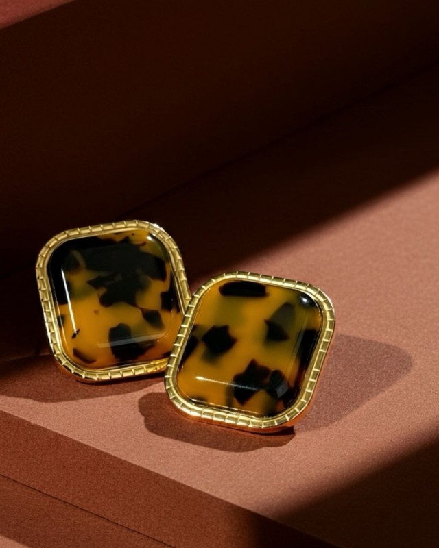 Square Tortoise Earrings