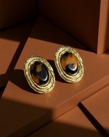 Tortoise Oval Earrings