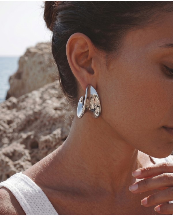Silver Chunky Drop Earrings